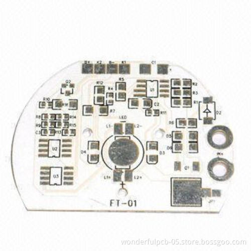 Aluminum Base PCB with White Silkscreen and HASL Surface Finish, Made of Aluminum Material